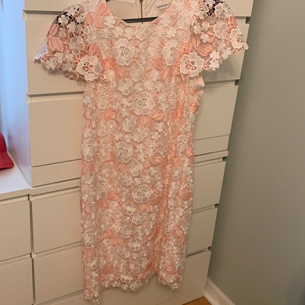 Calvin klein dress  coral and white.  I wore this only once! Beautiful dress